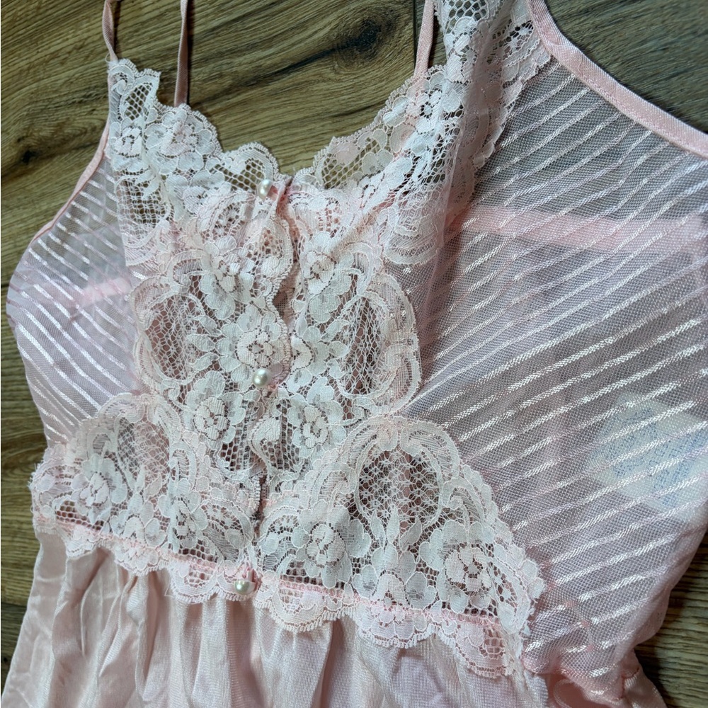 vintage long Victorian romantic whimsical nightgown lace slip by Undercover Wear - Picture 6 of 12